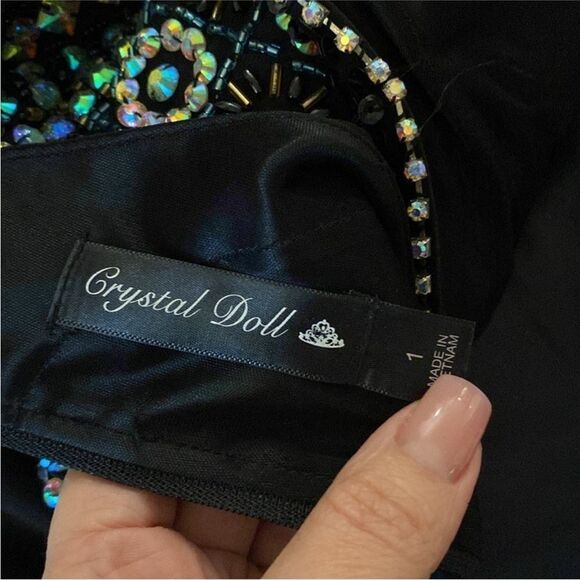 Crystal doll Beaded/crystal embellished Halter Crop Top, S - Picture 10 of 11